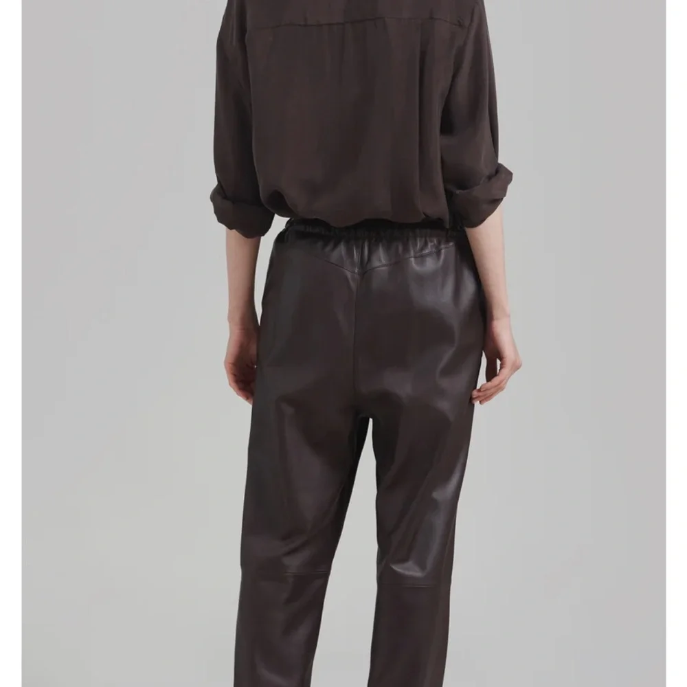 The Frankie Shop Kevin Leather Pants, Brown, NWT, Medium - Picture 2 of 16